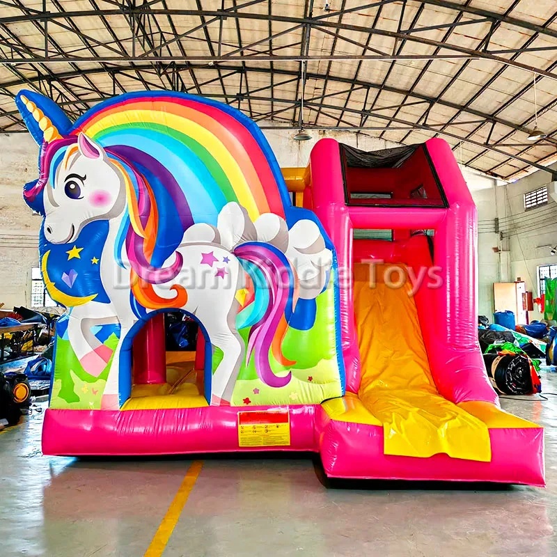 Outdoor Adventure Kids Party - Unicorn Rainbow PVC Inflatable Castle Kids