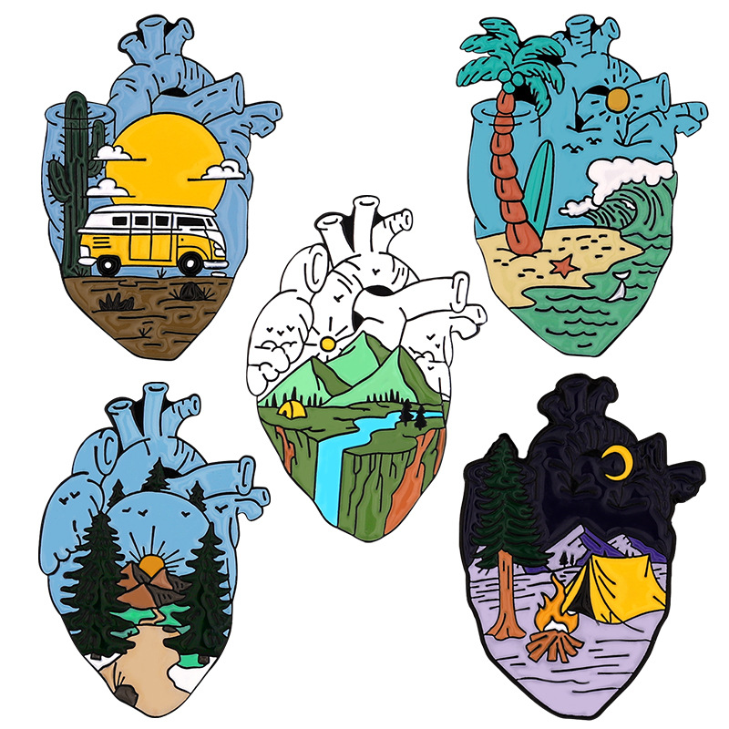 Adventure Heart Enamel Pins De - đánh giá và giá Outdoor Adventure Friends