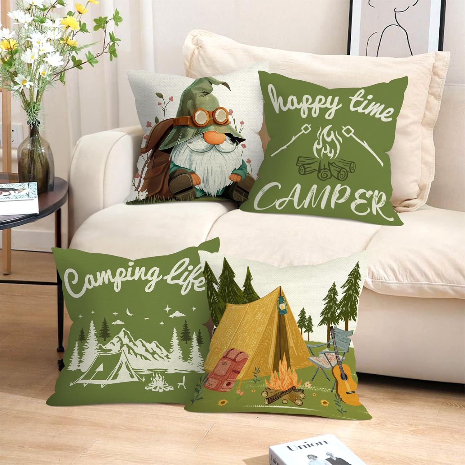 Group of 4 Camping Throw Pillo - đánh giá và giá Outdoor Adventure Group