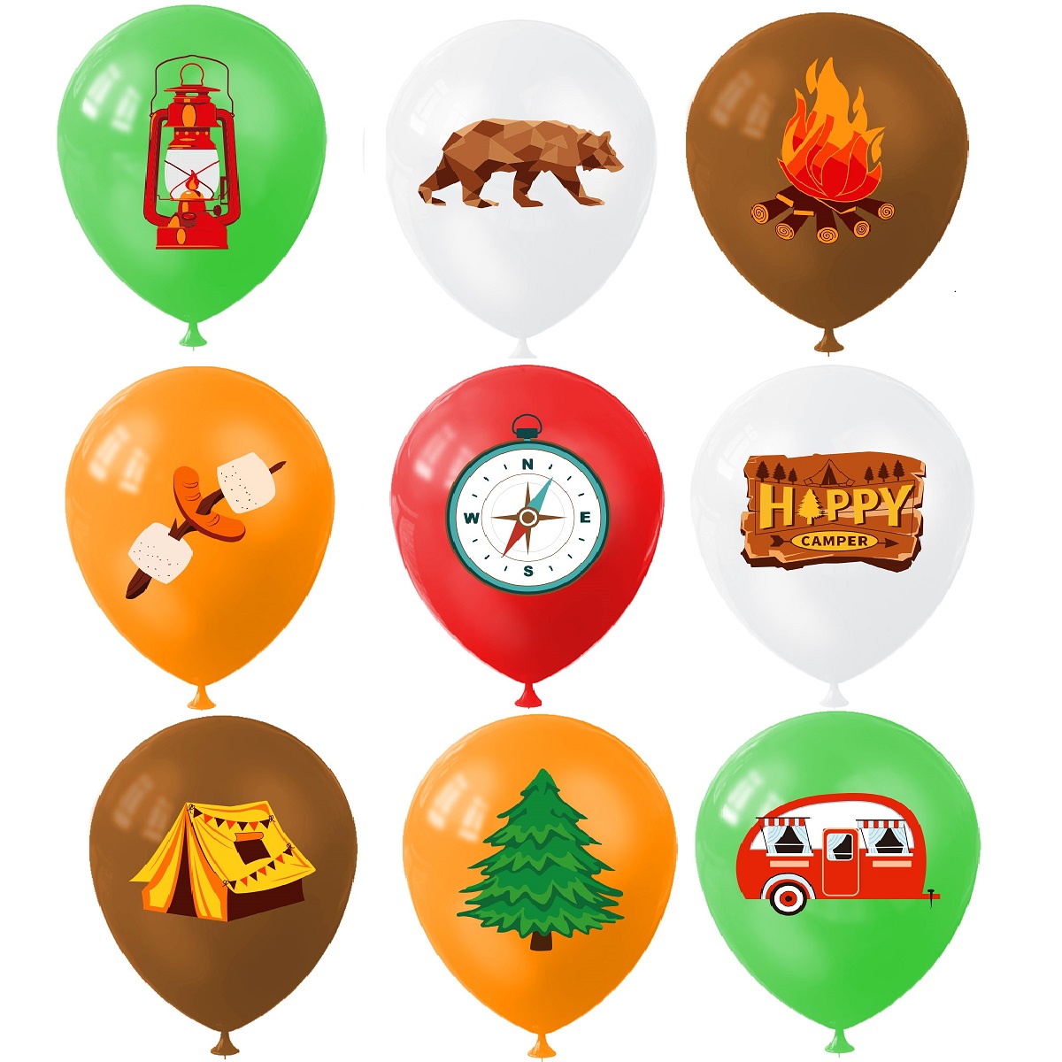 9pcs Happy Camping Balloon, Ou - đánh giá và giá Outdoor Adventure Boys