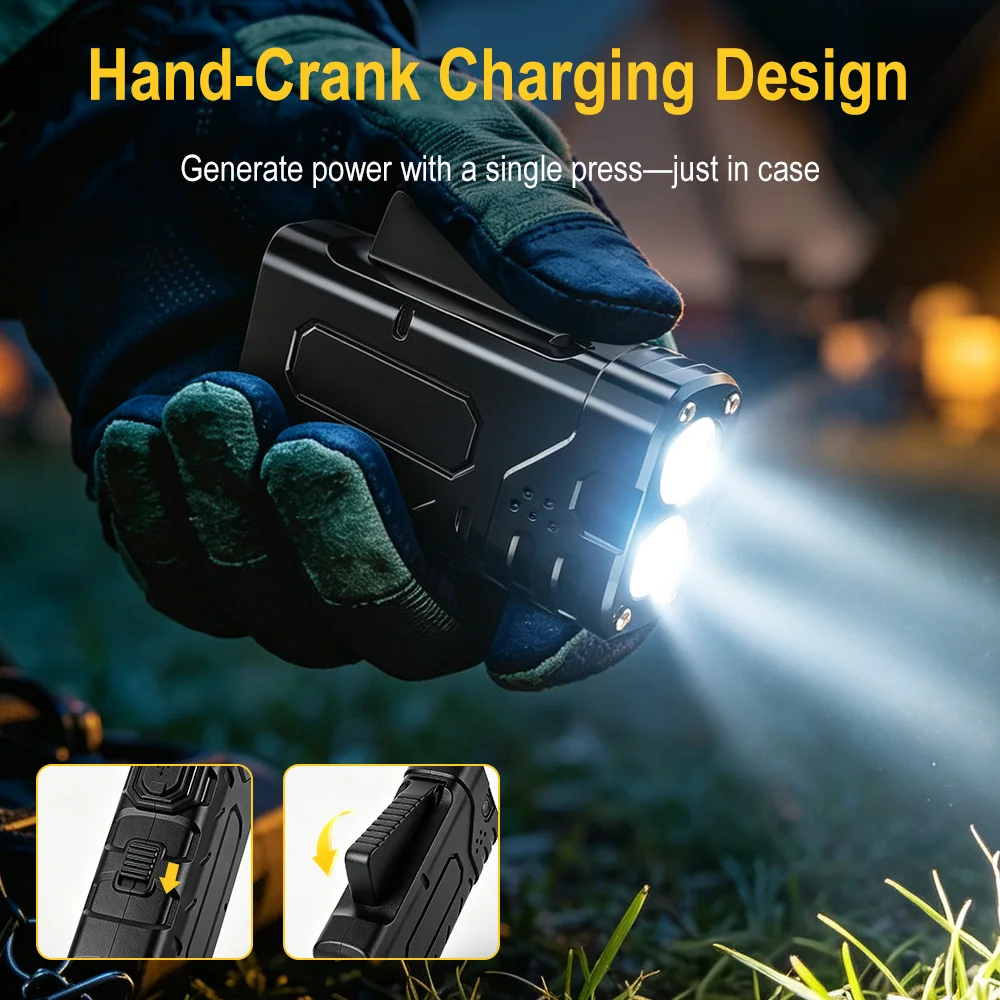 BORUIiT Hand Crank EDC LED Fla - đánh giá và giá Outdoor Adventure Trips